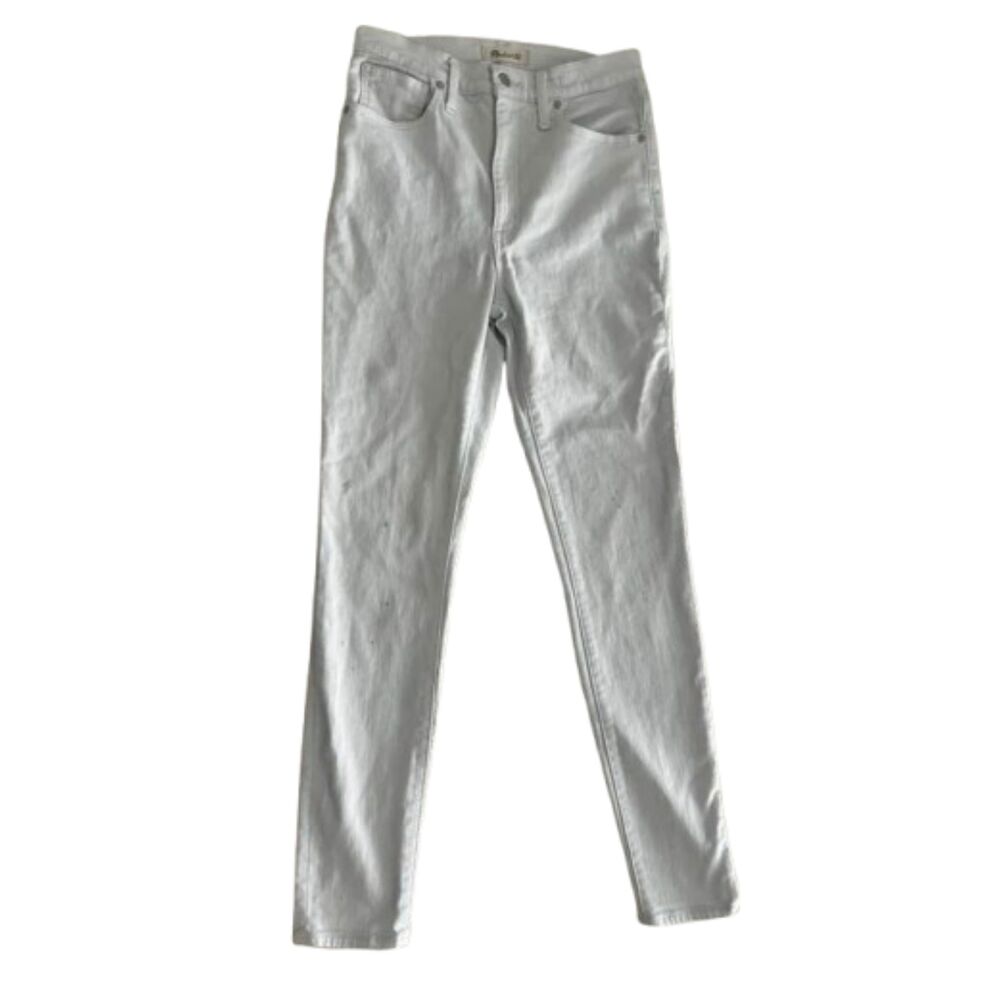 Madewell 11" White Speckled High-Rise Skinny Jeans – Size 27